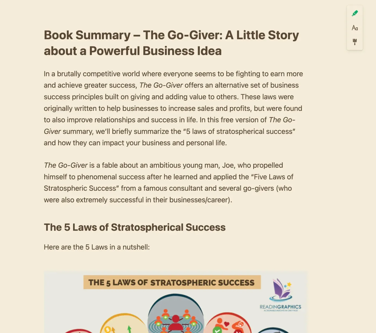 Web Highlights reader mode