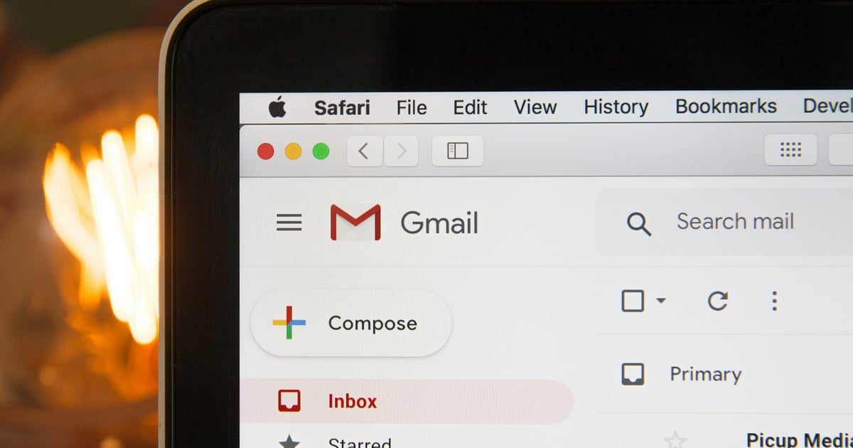 Computer showing Gmail web interface