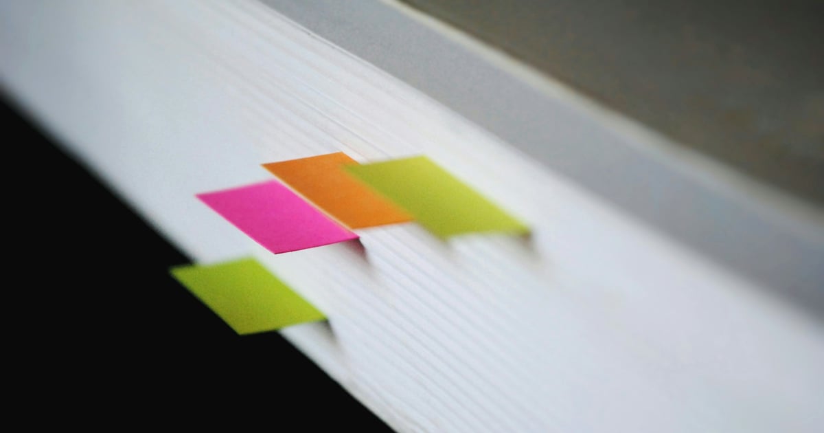 Physical bookmarks in a book