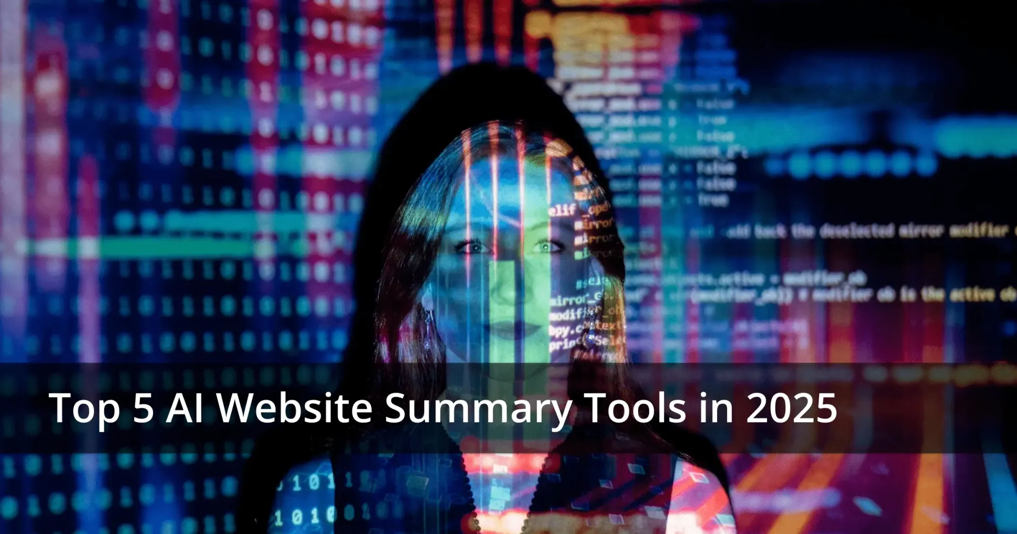 Photo of women with code in the background