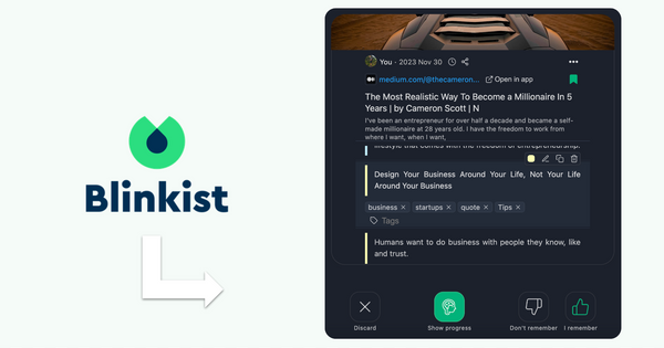Learn Your Blinkist Highlights Using Spaced Repetition Learning