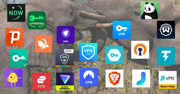 Logos of all top 21 VPN Apps Compared